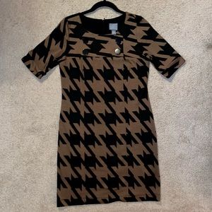 Rabbit Rabbit Rabbit Designs Dress- black & brown, short sleeve. Sz 8
